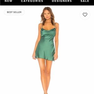 brand new green reformation slip dress